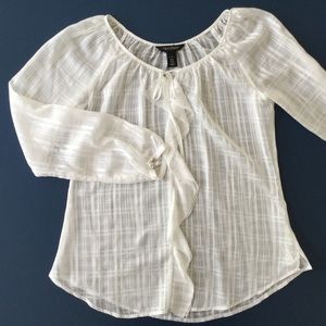 White House Black Market Ruffled Blouse White